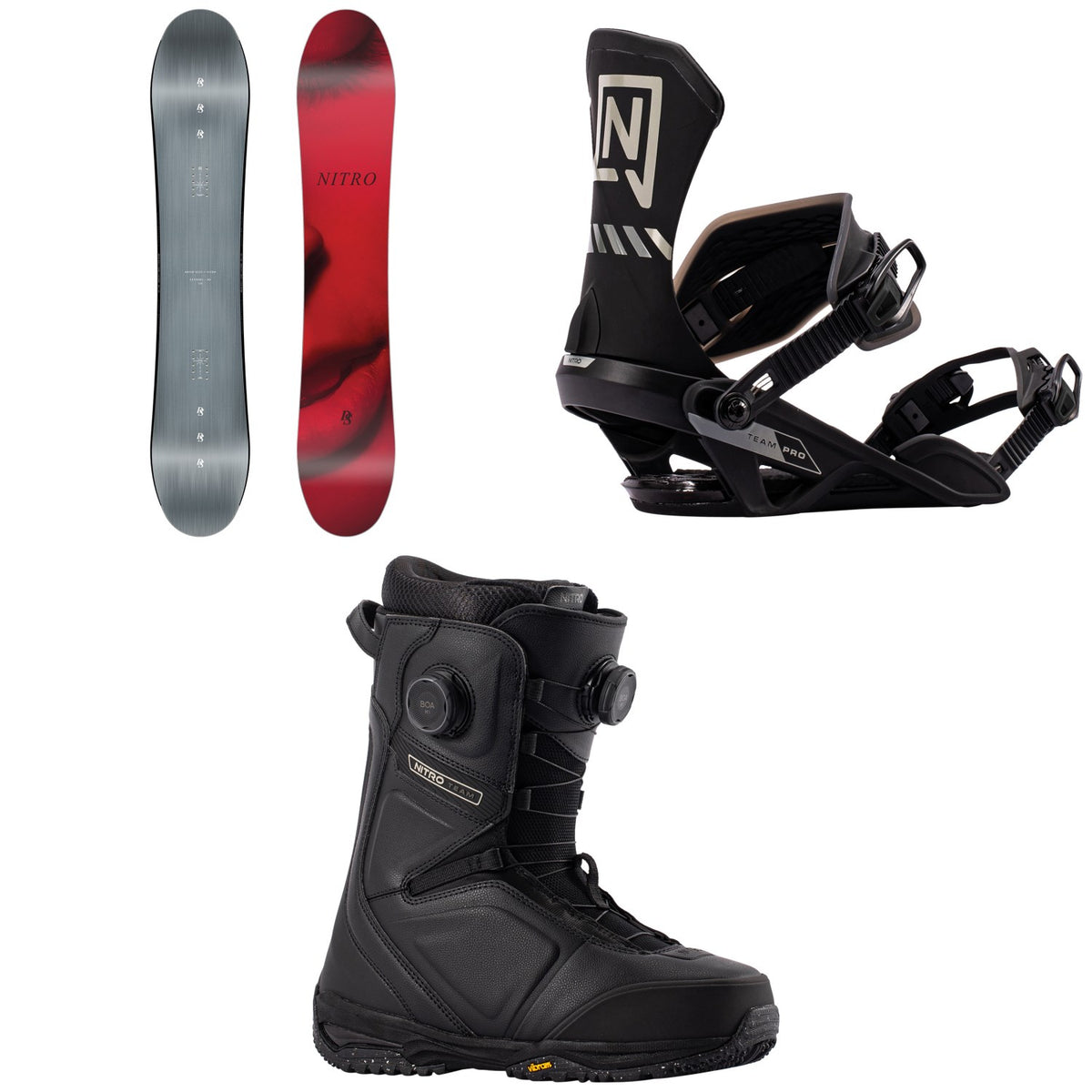 Nitro Santoku Snowboard + Team Pro Snowboard Bindings + Team Boa Snowboard Boots 2027
