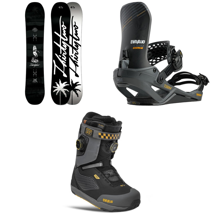 thirtytwo Permanent Vacation Carbon Snowboard + T32M XLT FASE Snowboard Bindings + TM-2 XLT Double Boa Snowboard Boots 2027