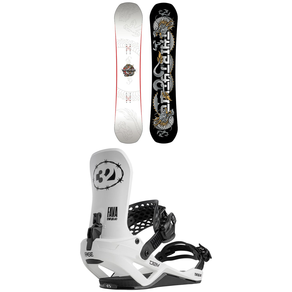 thirtytwo T32M Carbon Snowboard + T32M FASE Snowboard Bindings 2027