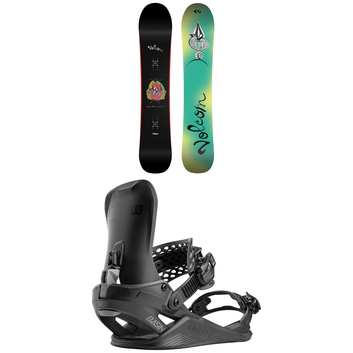 thirtytwo x Volcom Cosm Snowboard + Basin FASE Snowboard Bindings 2027