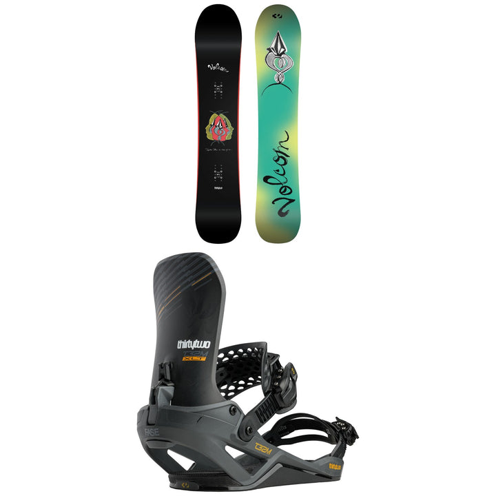 thirtytwo x Volcom Cosm Snowboard + T32M XLT FASE Snowboard Bindings 2027