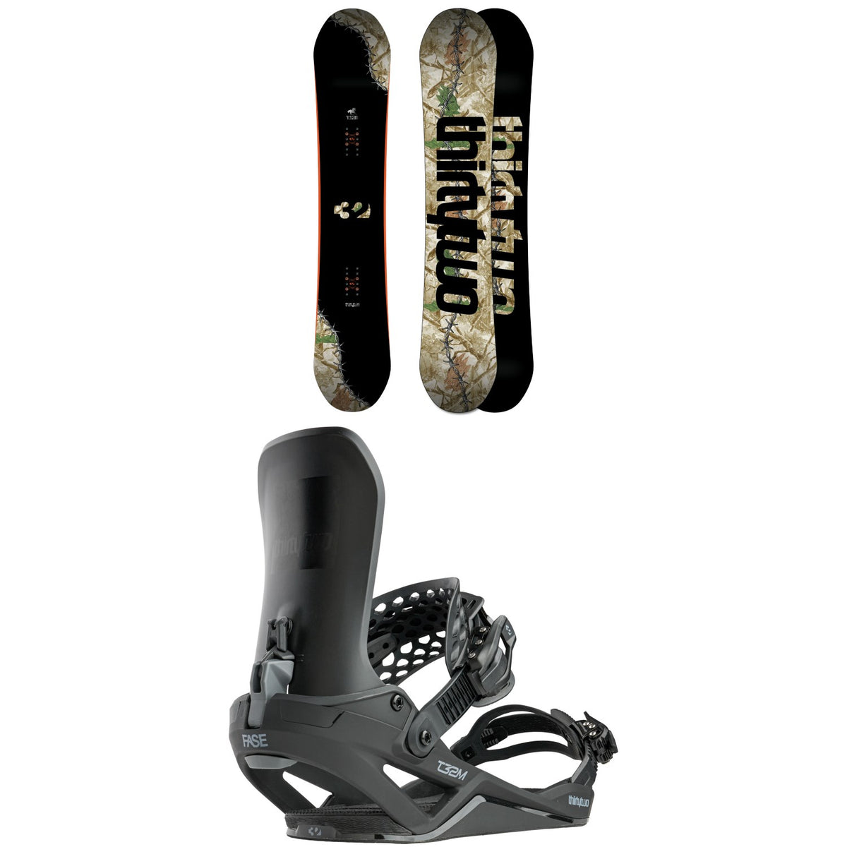 thirtytwo T32M Snowboard + T32M FASE Snowboard Bindings + thirtytwo Lashed Double Boa Snowboard Boots 2027