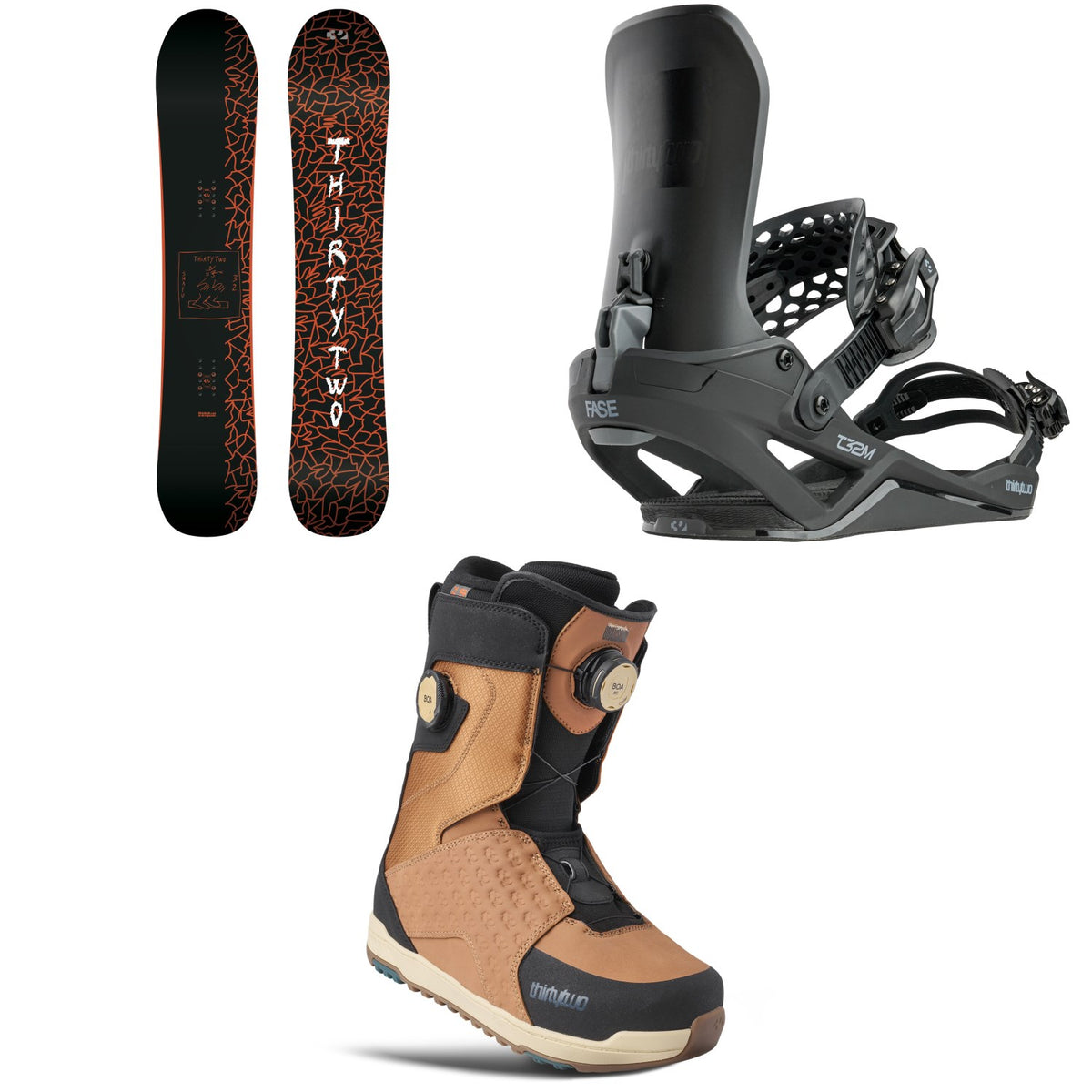 thirtytwo SNAFU Snowboard + T32M FASE Snowboard Bindings + Lashed Double Boa Snowboard Boots 2027