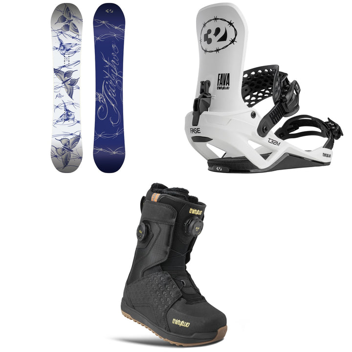 thirtytwo Gemini Snowboard + T32M FASE Snowboard Bindings + Lashed Double Boa Snowboard Boots - Women's 2027