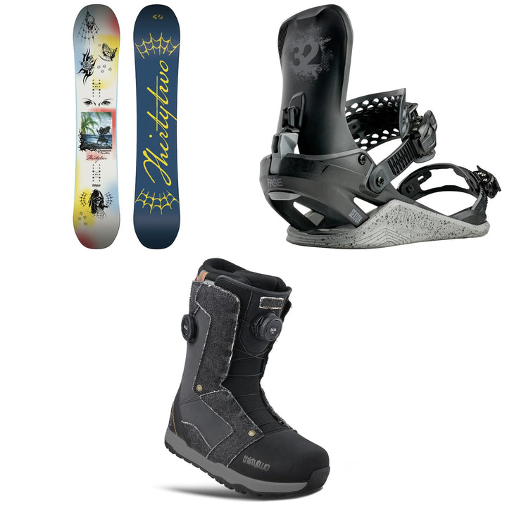 thirtytwo Permanent Vacation Snowboard + Basin FASE Snowboard Bindings + STW Double Boa x Public Snowboard Boots 2027