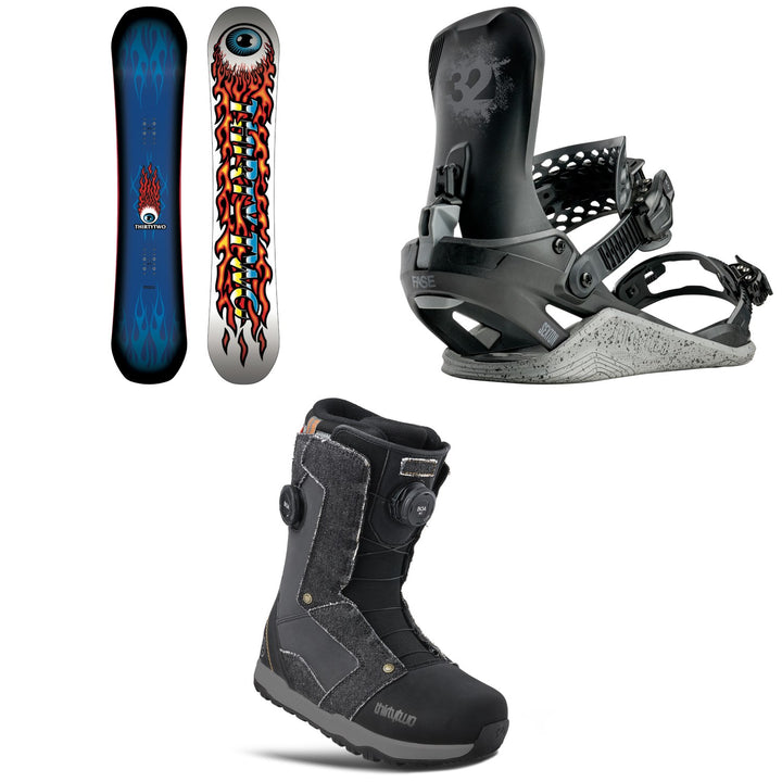 thirtytwo Cold World Snowboard + Basin FASE Snowboard Bindings + STW Double Boa x Public Snowboard Boots 2027