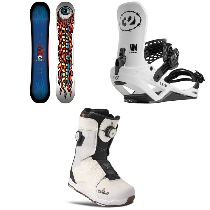 thirtytwo Cold World Snowboard + T32M FASE Snowboard Bindings + Lashed Double Boa Snowboard Boots 2027