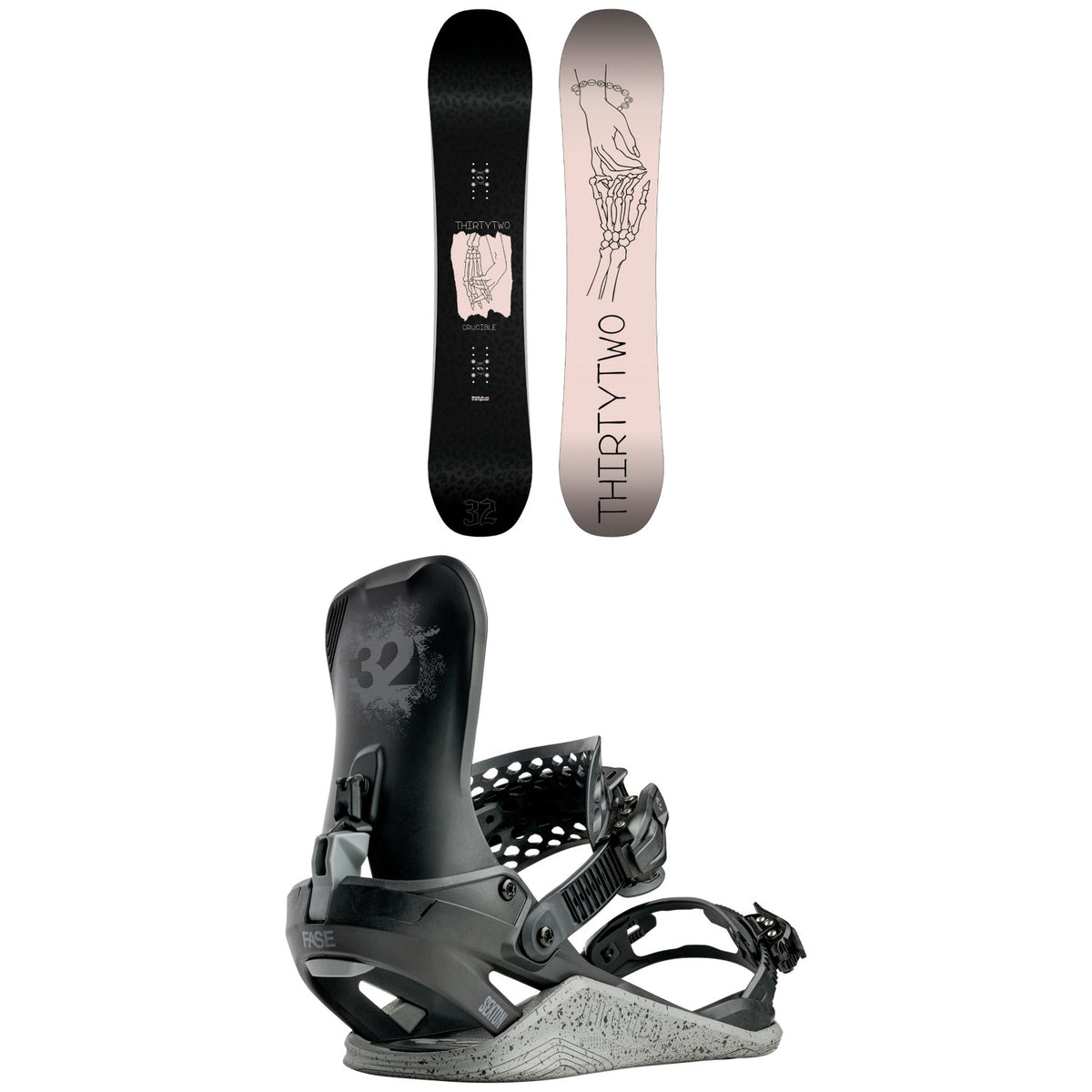 thirtytwo Crucible Snowboard + Basin FASE Snowboard Bindings - Women's 2027