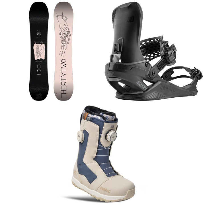 thirtytwo Crucible Snowboard + Basin FASE Snowboard Bindings + STW Double Boa x Luxton Snowboard Boots - Women's 2027