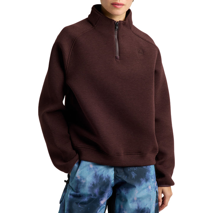 Burton SpaceCloud 1/4 Zip Top - Women's Bear Hug Brown Heather