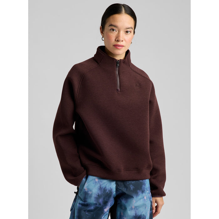 Burton SpaceCloud 1/4 Zip Top - Women's Bear Hug Brown Heather