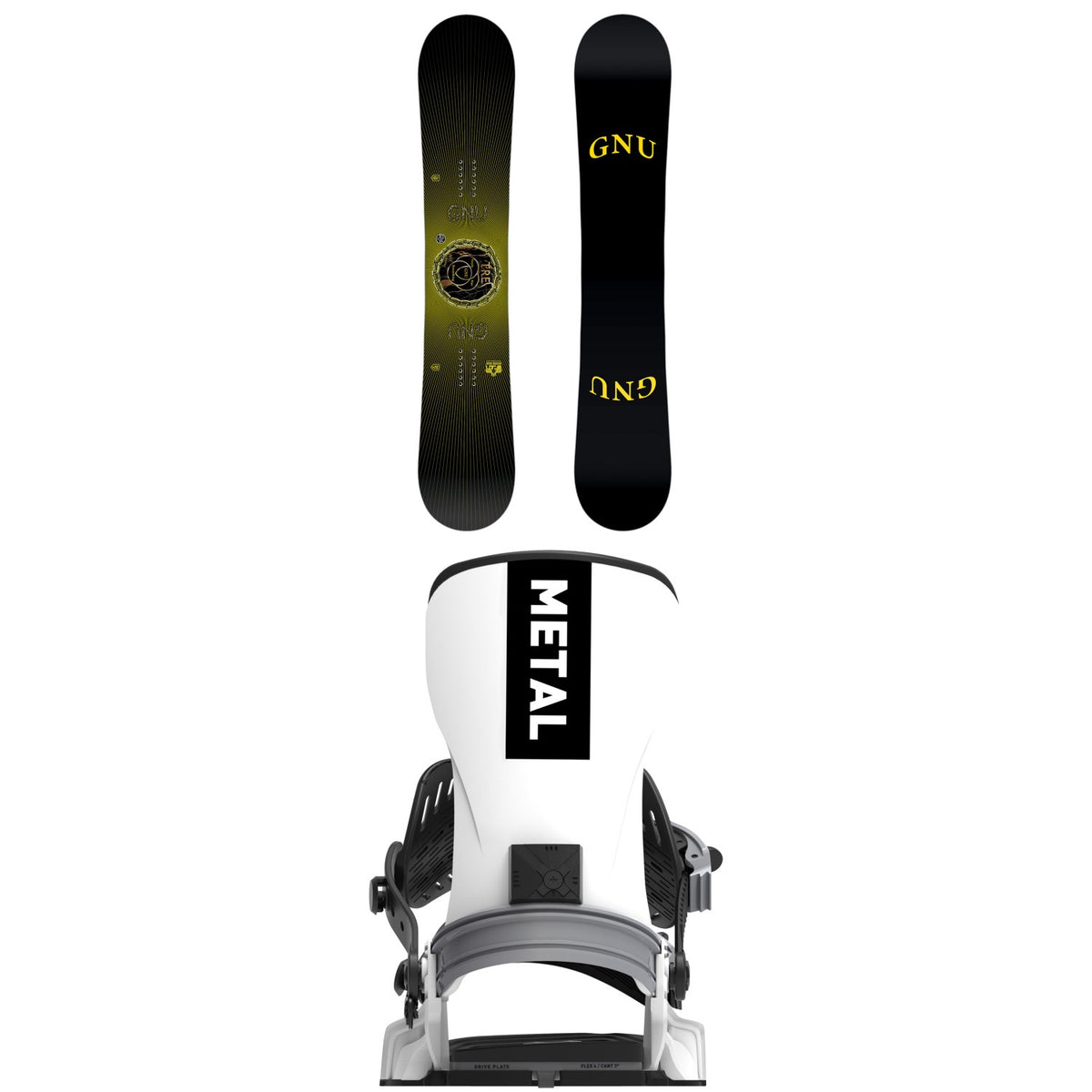 GNU T.R.E. Snowboard + Bent Metal T-Zero Snowboard Bindings 2027