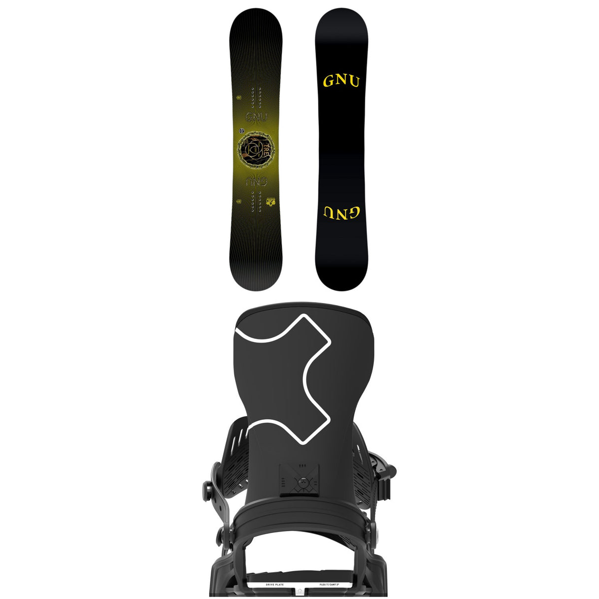 GNU T.R.E. Snowboard + Bent Metal Axtion Snowboard Bindings 2027