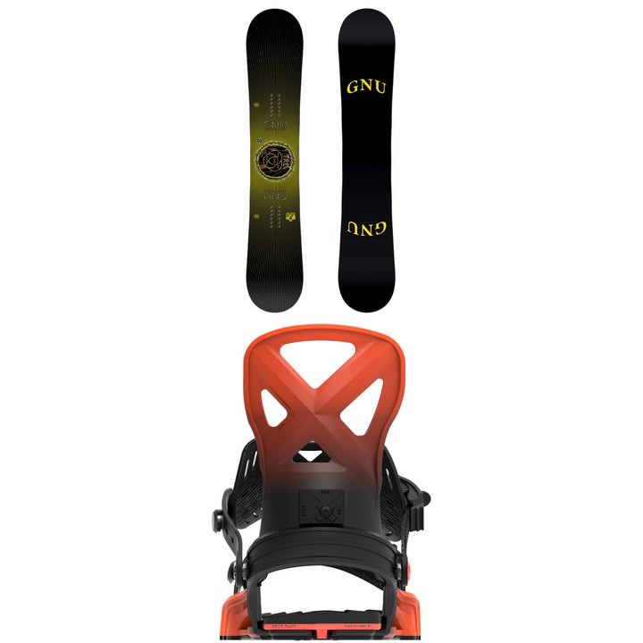 GNU T.R.E. Snowboard + Bent Metal Anvil Snowboard Bindings 2027