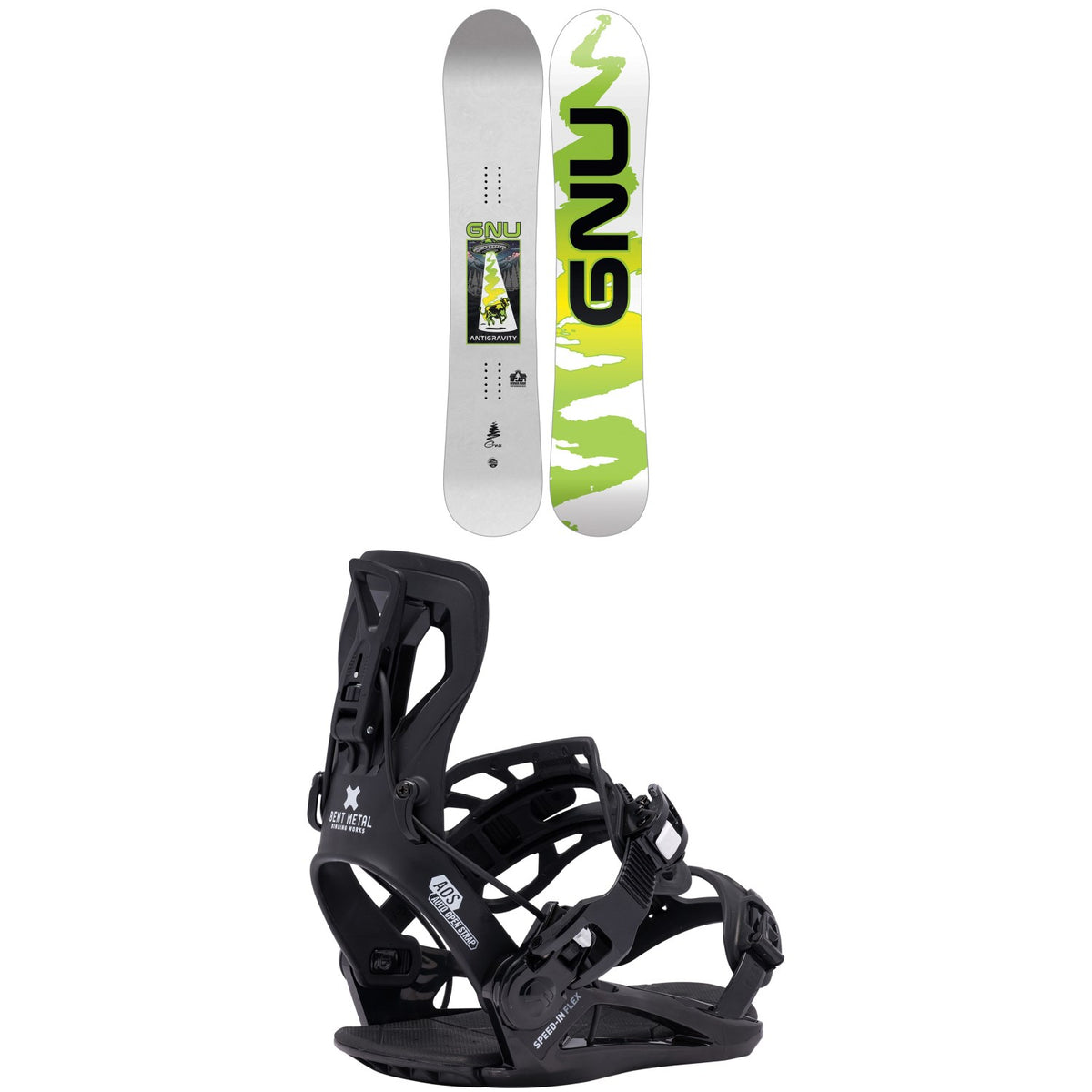 GNU Antigravity Snowboard + Bent Metal Speed-In Flex Snowboard Bindings 2027
