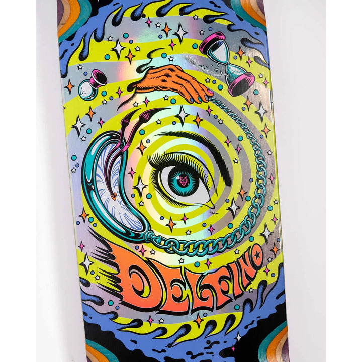 Santa Cruz Skateboards Delfino Pinball Vision Pro Shaped 9.14 Skateboard Deck