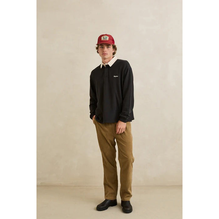 Rhythm Koa Vintage Rugby Long-Sleeve Polo - Men's Black