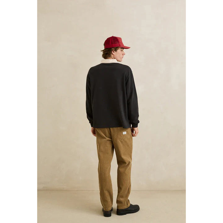Rhythm Koa Vintage Rugby Long-Sleeve Polo - Men's Black