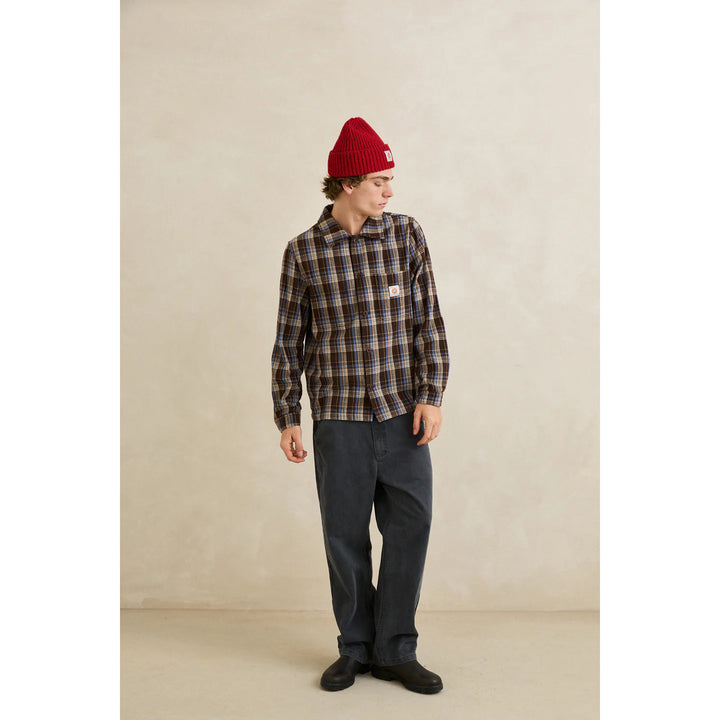 Rhythm Alex Check Long-Sleeve Shirt - Men's Chestnut