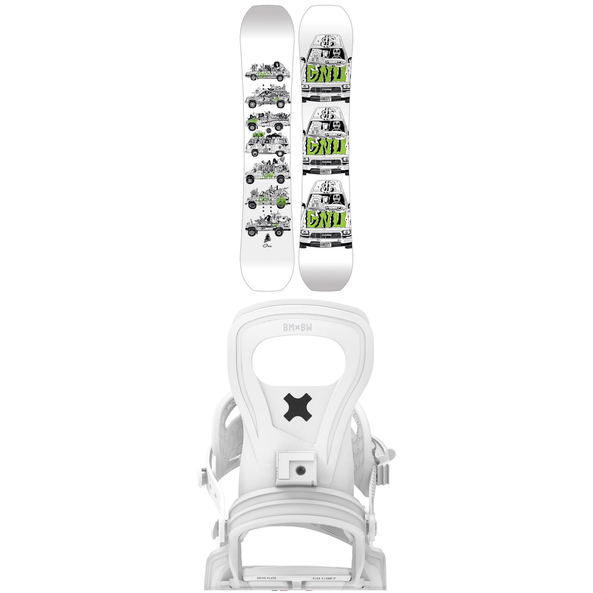 GNU Money Snowboard + Bent Metal Joint Snowboard Bindings 2027