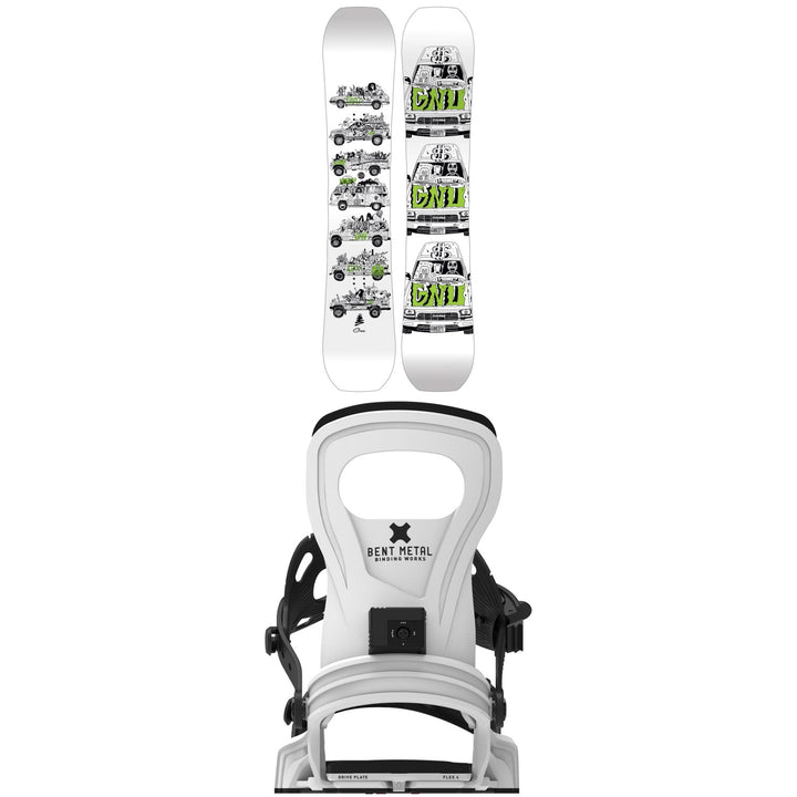 GNU Money Snowboard + Bent Metal Bolt Snowboard Bindings 2027