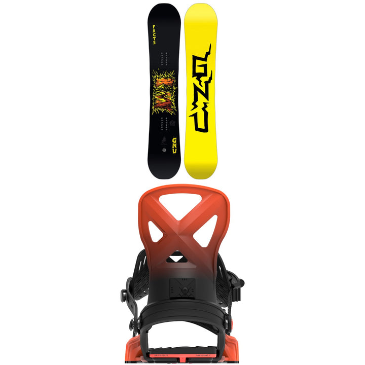 GNU Facts Snowboard + Bent Metal Anvil Snowboard Bindings 2027
