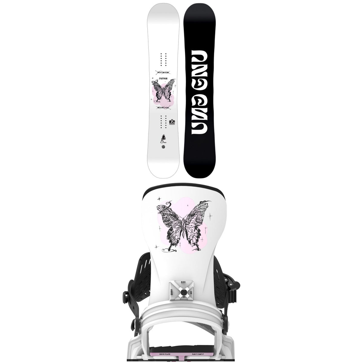 GNU Fiction Snowboard + Bent Metal Stylist Snowboard Bindings - Women's 2027