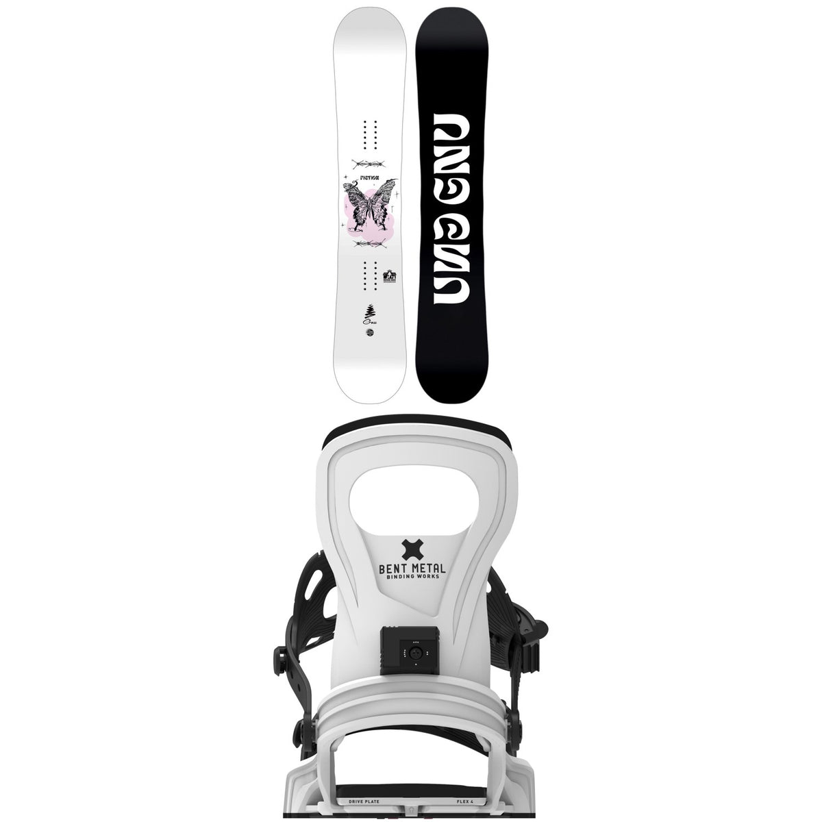 GNU Fiction Snowboard + Bent Metal Beam Snowboard Bindings - Women's 2027