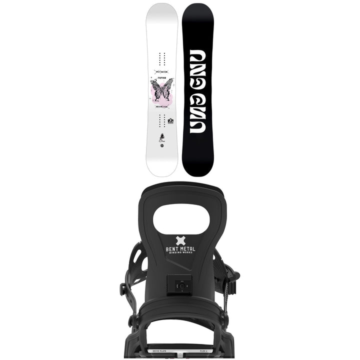 GNU Fiction Snowboard + Bent Metal Clip Snowboard Bindings - Women's 2027