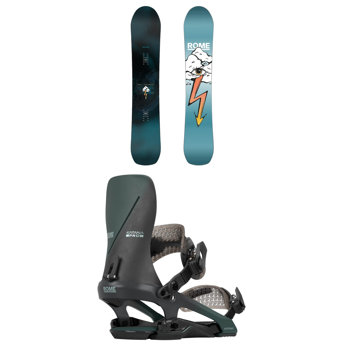 Rome Stale Crewzer Snowboard + Katana FW Pro Snowboard Bindings 2027