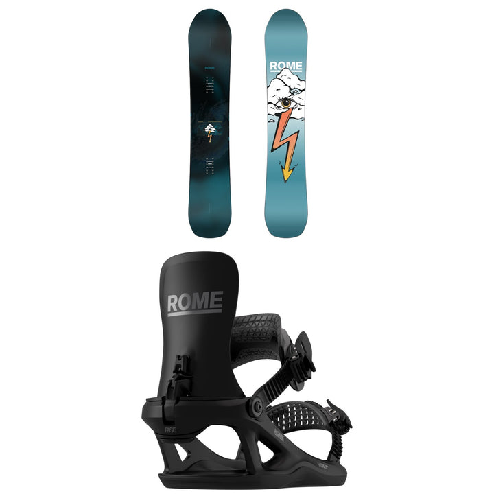 Rome Stale Crewzer Snowboard + Volt FASE Snowboard Bindings 2027