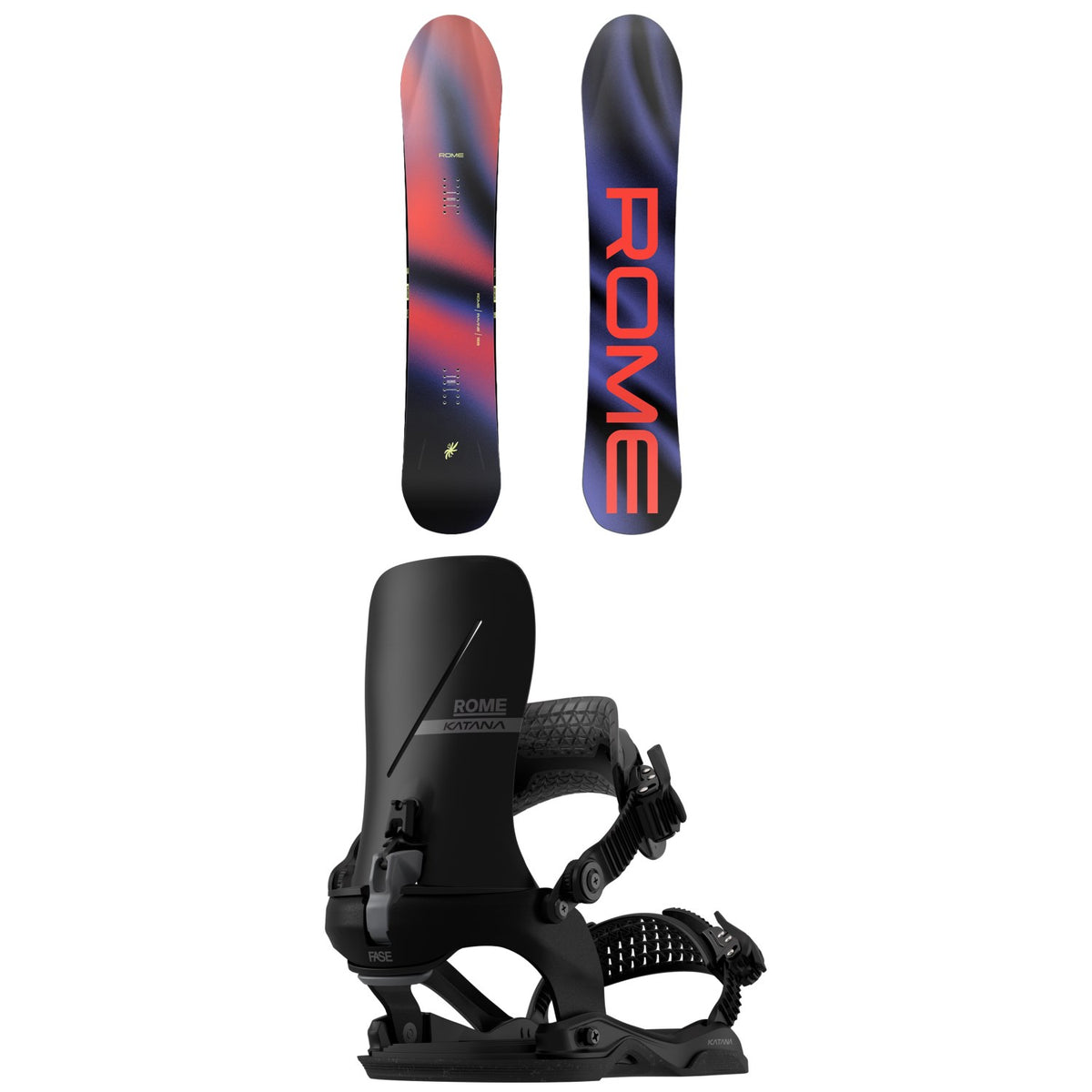 Rome Ravine Snowboard + Katana AW FASE Snowboard Bindings 2027