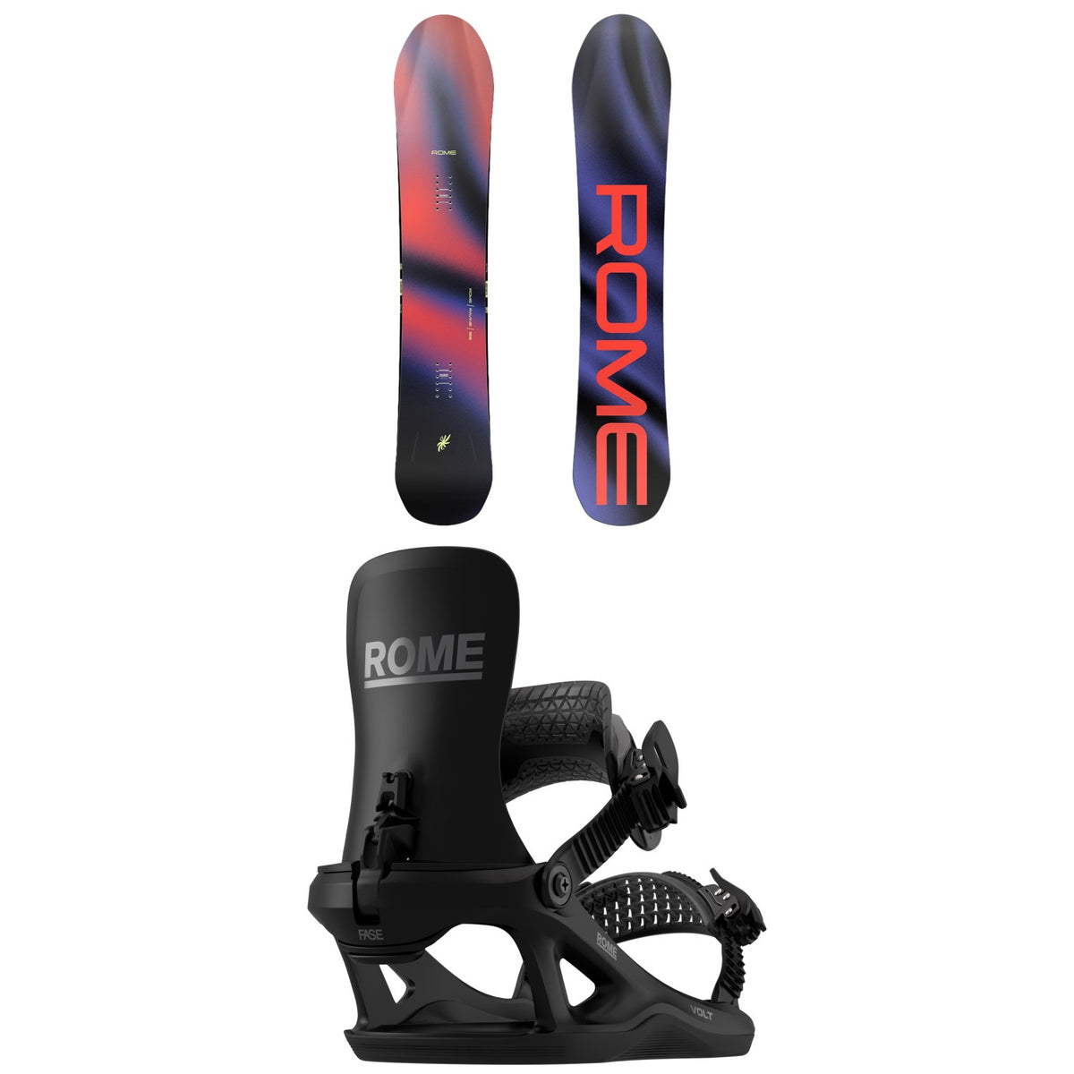 Rome Ravine Snowboard + Volt FASE Snowboard Bindings 2027