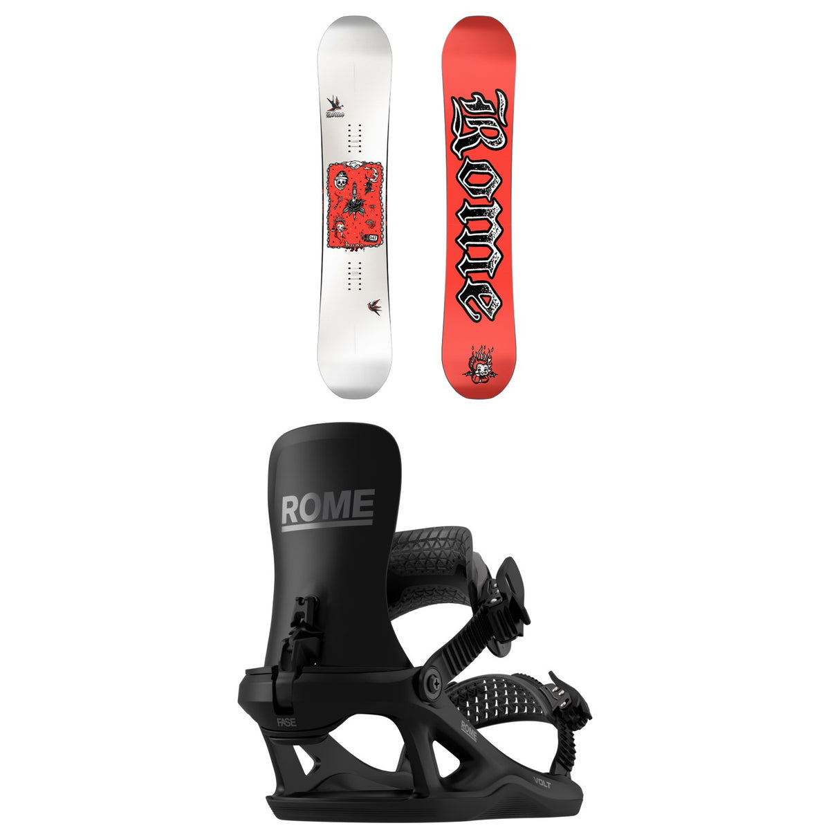 Rome Hype Snowboard + Volt FASE Snowboard Bindings - Women's 2027