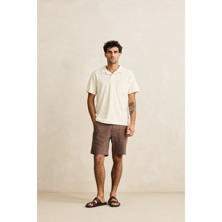 Rhythm Worn Path Textured Linen Shorts - Men's Oak