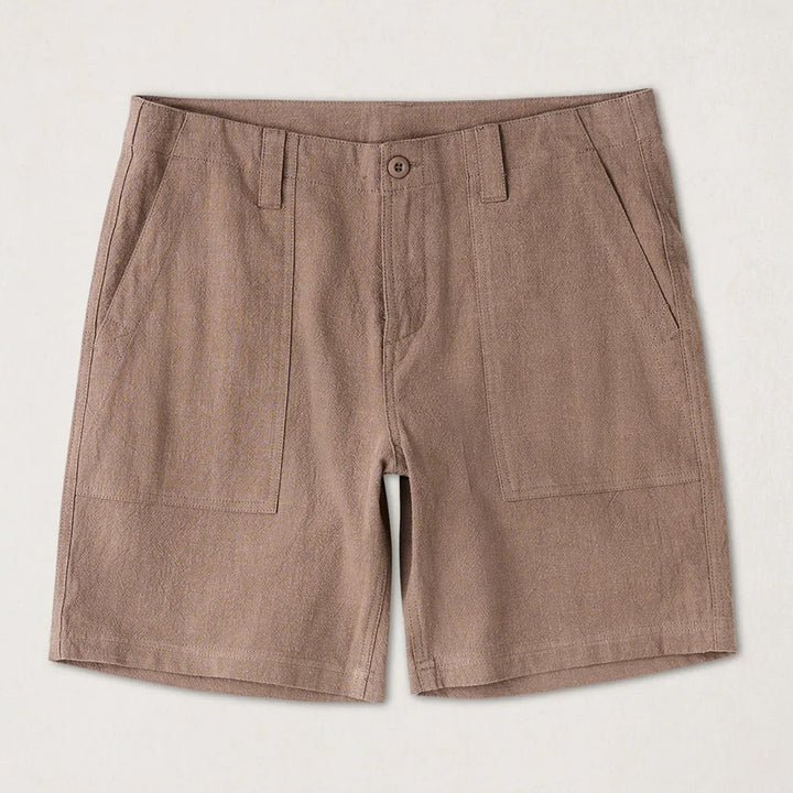 Rhythm Worn Path Textured Linen Shorts - Men's Oak