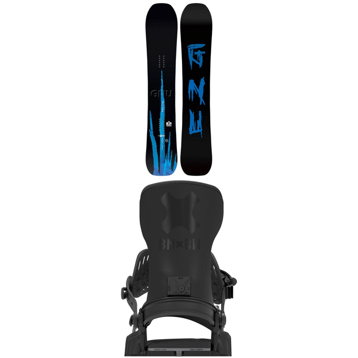 GNU Banked Country Snowboard + Bent Metal Transfer Pro Snowboard Bindings 2027
