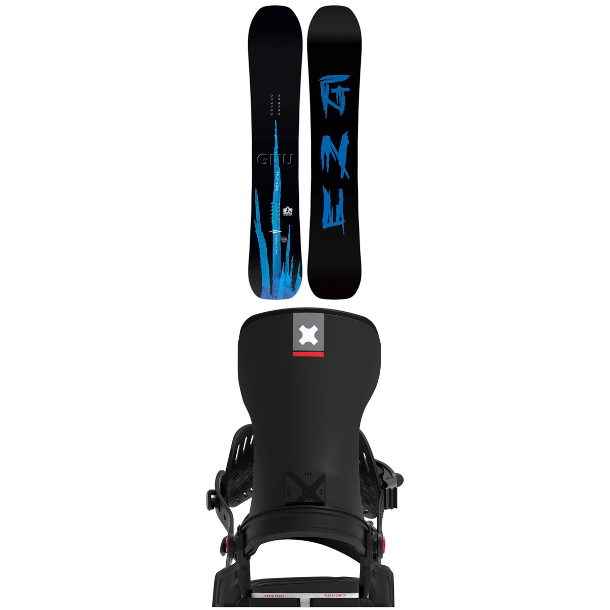 GNU Banked Country Snowboard + Bent Metal Transfer Snowboard Bindings 2027