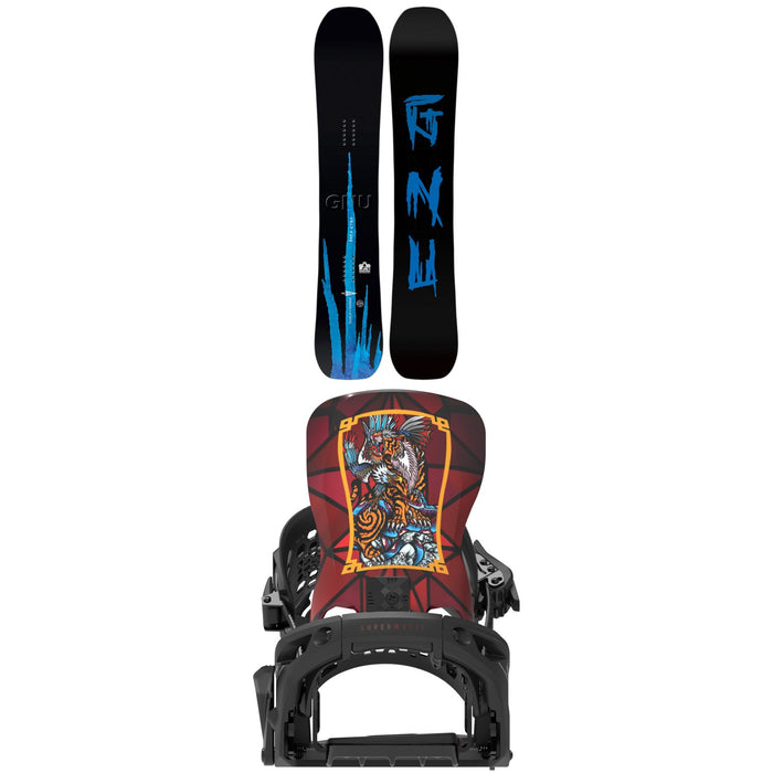 GNU Banked Country Snowboard + Bent Metal Lightning Supermatic Snowboard Bindings 2027