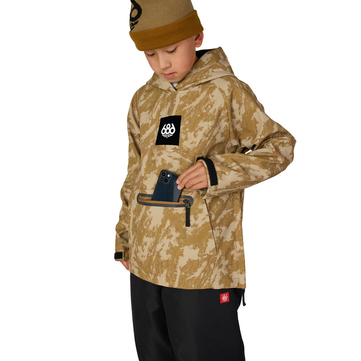 686 Waterproof Hoodie - Kids' Bronze Scratch Camo