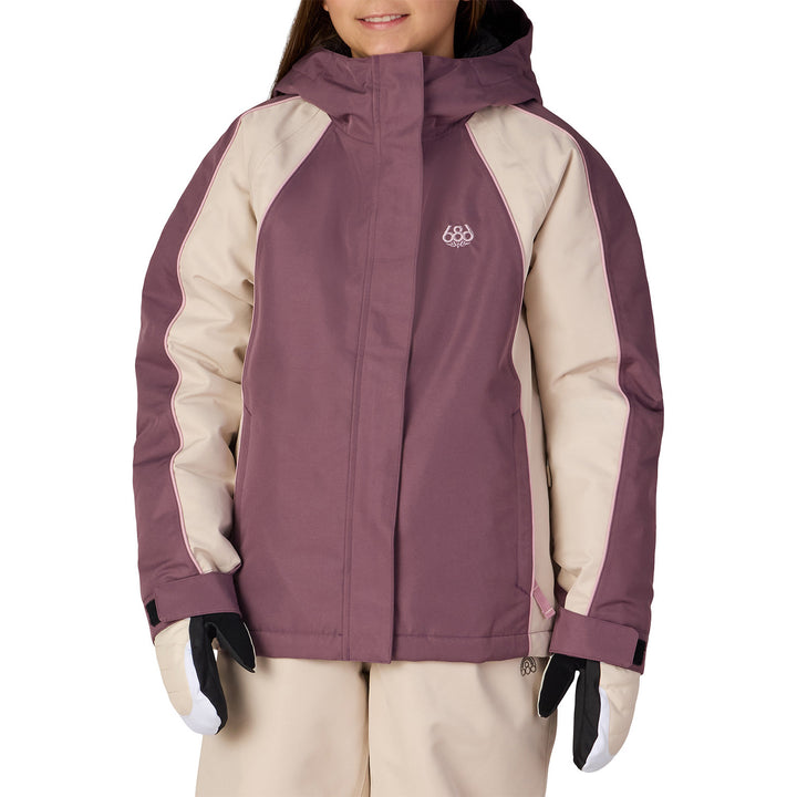 686 Hologram™ Insulated Jacket - Girls' Black Plum Colorblock
