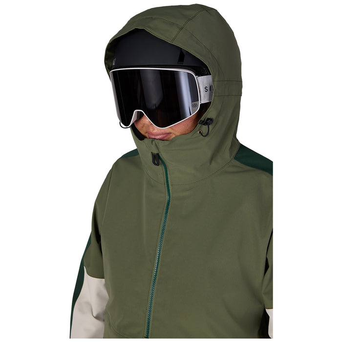 686 Outline Shell Anorak - Women's Fatigue Green Colorblock