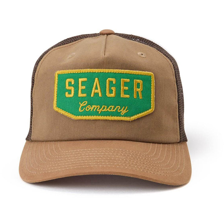 Seager Wilson Trucker Snapback Hat Tan Waxed Canvas