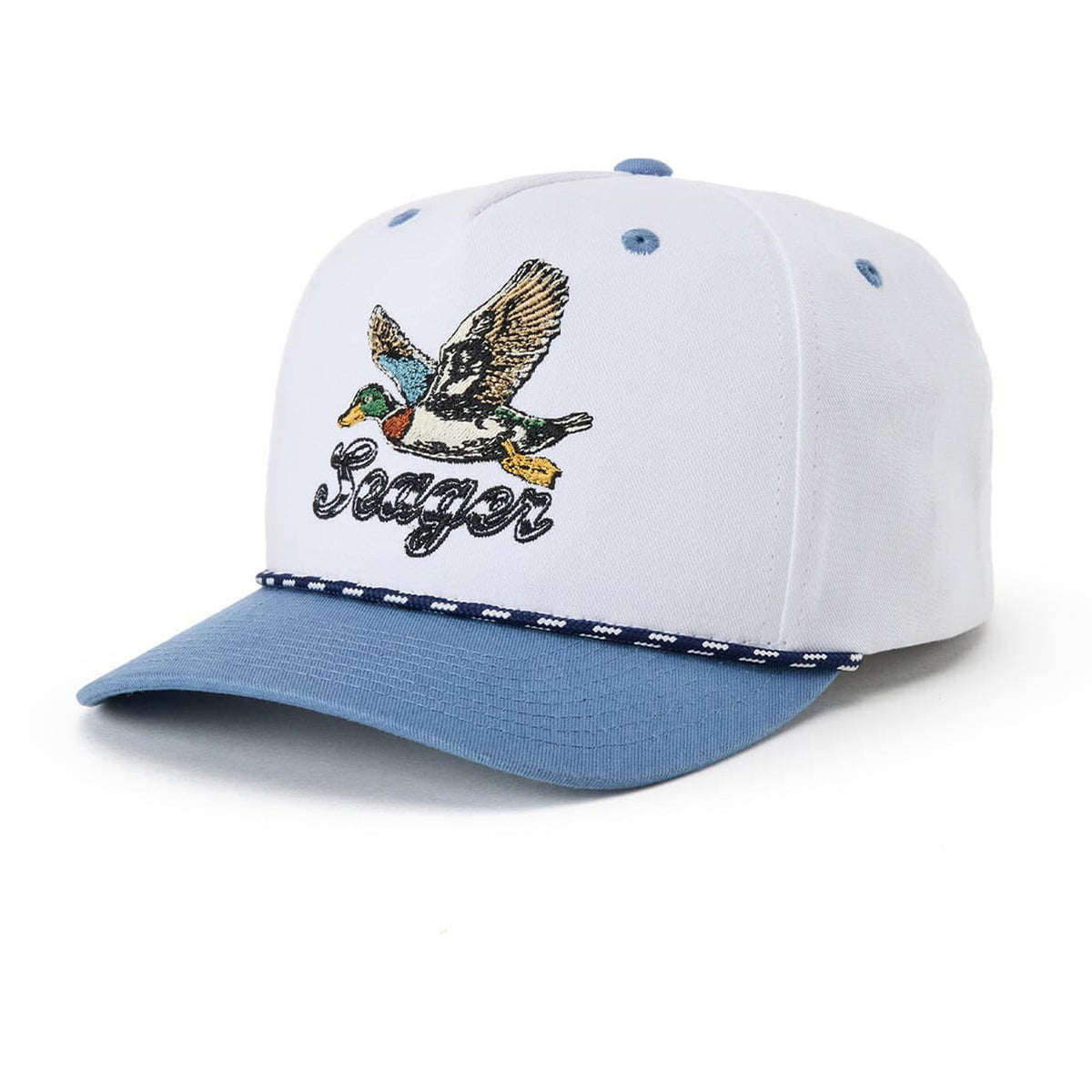 Seager Greenhead Snapback Hat White/Blue