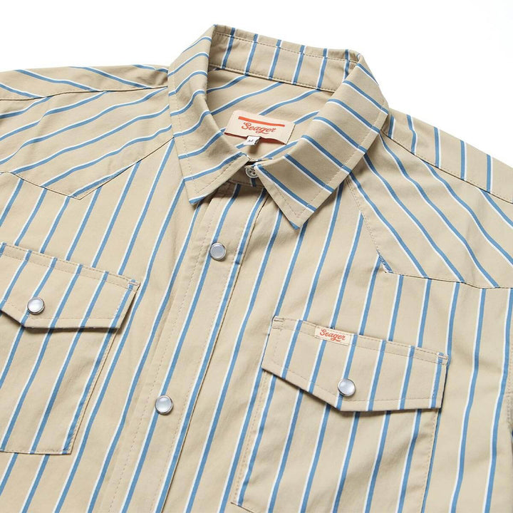 Seager El Ranchero Short-Sleeve Shirt - Men's Tidal Foam Stripe