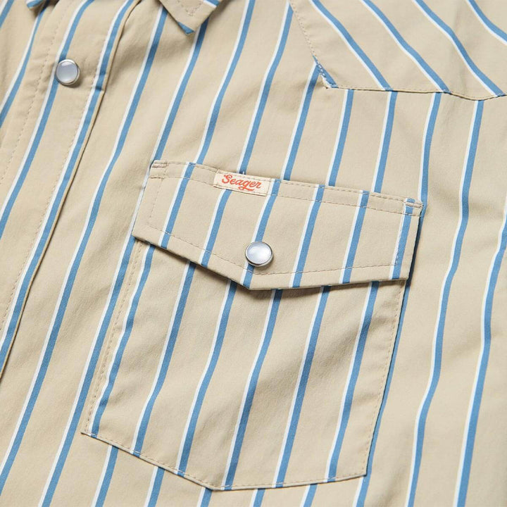 Seager El Ranchero Short-Sleeve Shirt - Men's Tidal Foam Stripe