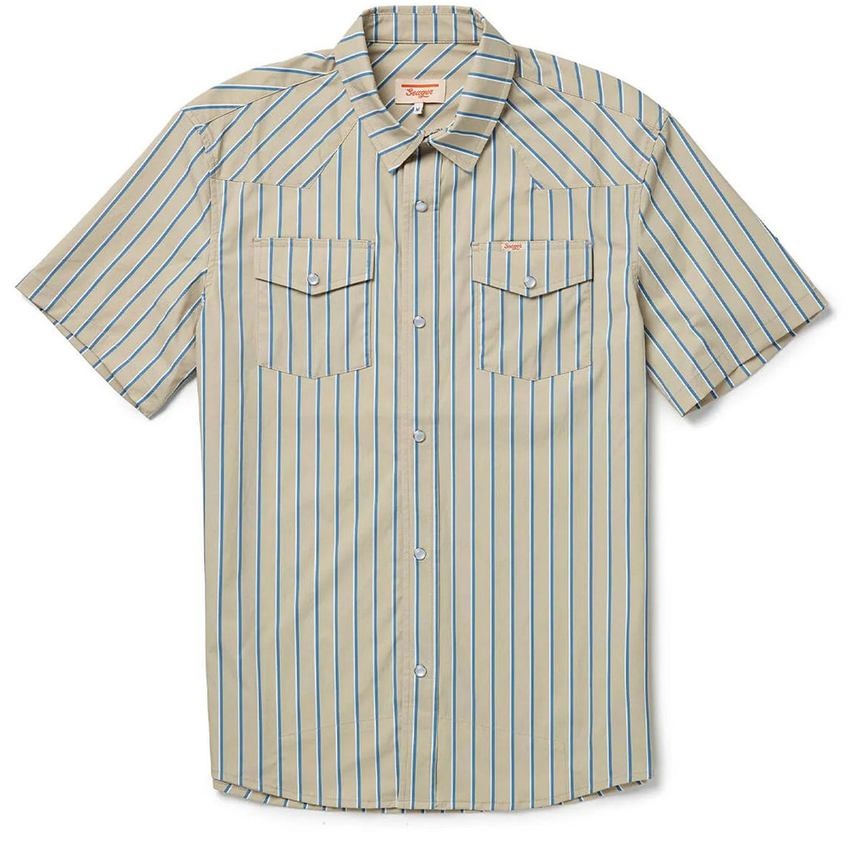 Seager El Ranchero Short-Sleeve Shirt - Men's Tidal Foam Stripe