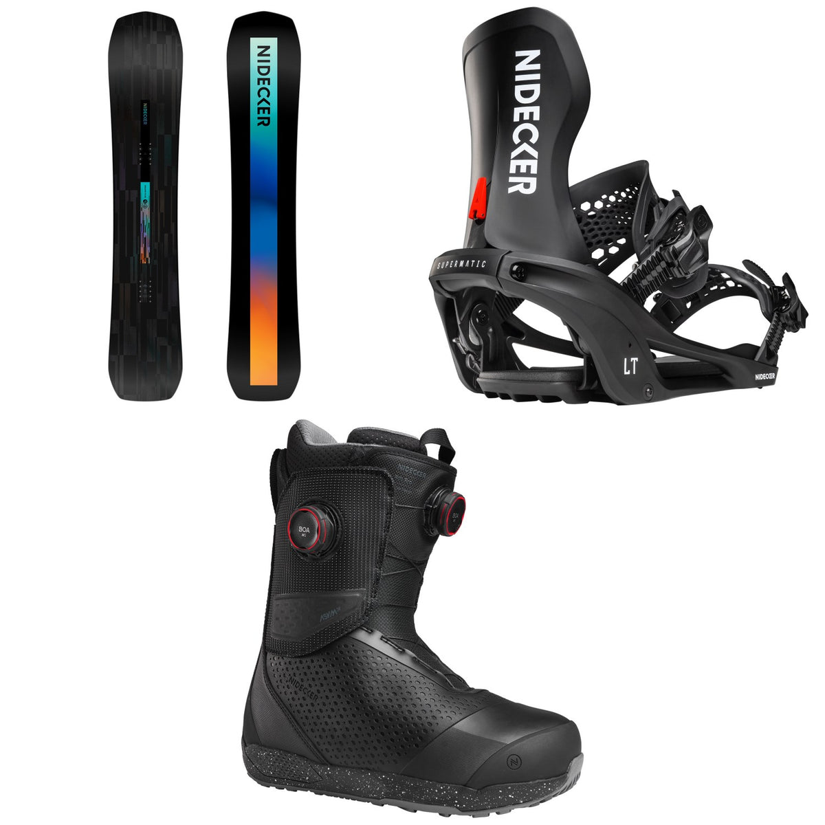 Nidecker Escape Plus Snowboard + LT Supermatic Snowboard Bindings + Rift Pro Snowboard Boots 2027