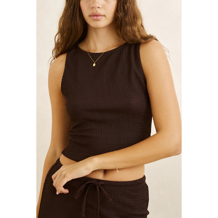Rhythm Indie High Neck Tank Top - Women's Chocolate