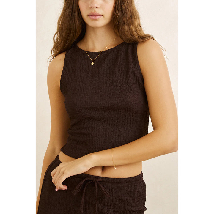 Rhythm Indie High Neck Tank Top - Women's Chocolate